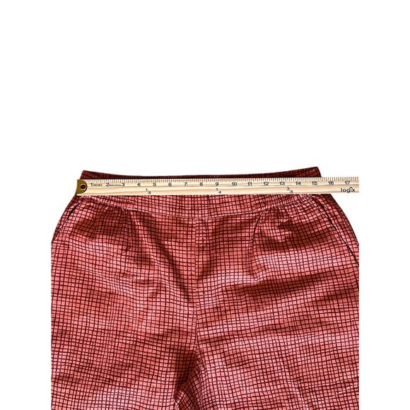 NWOT Gudrun Sjödén Rare Maroon/Orange Grid Cotton Pants Size M Artsy Boho Scandi - Picture 3 of 6